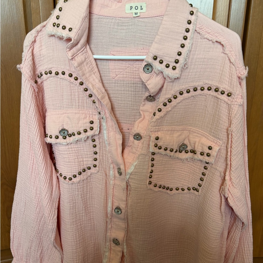 POL Pink Studded Shirt